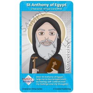 St Anthony of Egypt Character Virtue Card