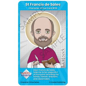 St Francis de Sales Character Virtue Card